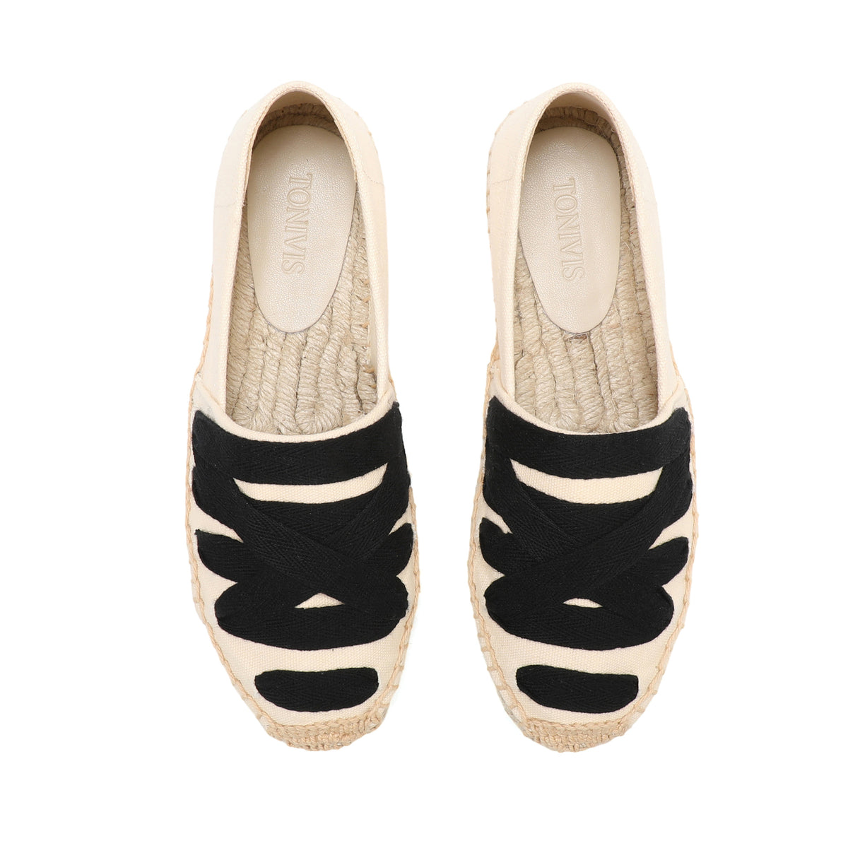 TONIVIS Women's Slip-On Webbing Espadrille Shoes
