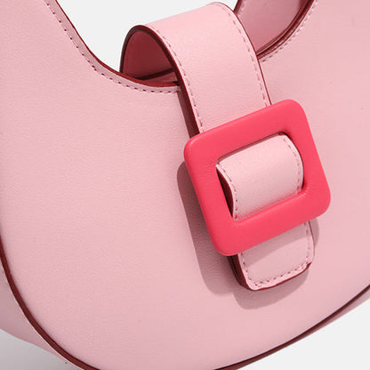 Buckle Crescent Moon Shoulder Bag