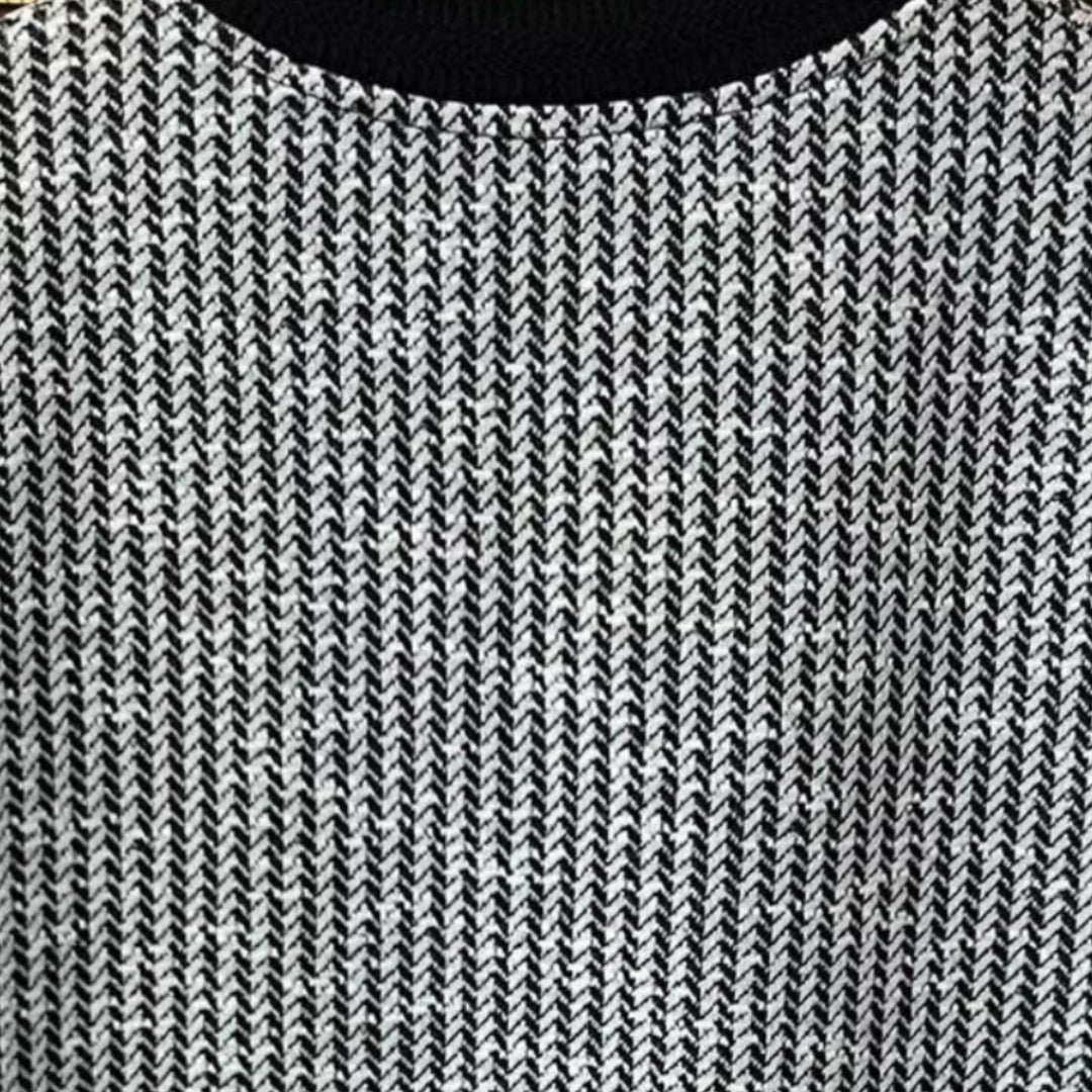 Men's Textured Knit Chevron Print Crew Neck T-Shirt