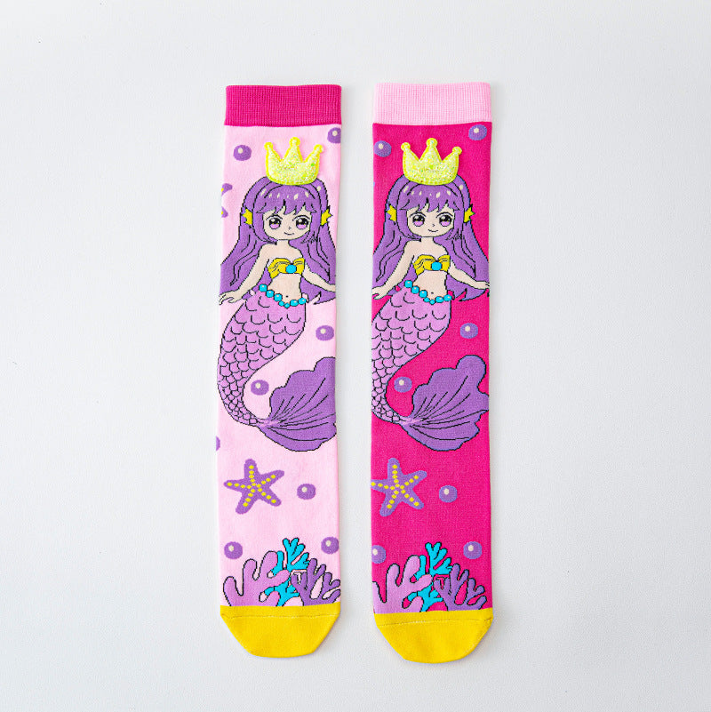 Girls' Vibrant Cute Cartoons Crazy Socks