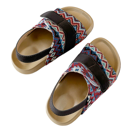 Children's Boho Chic Linen Cork Sandals