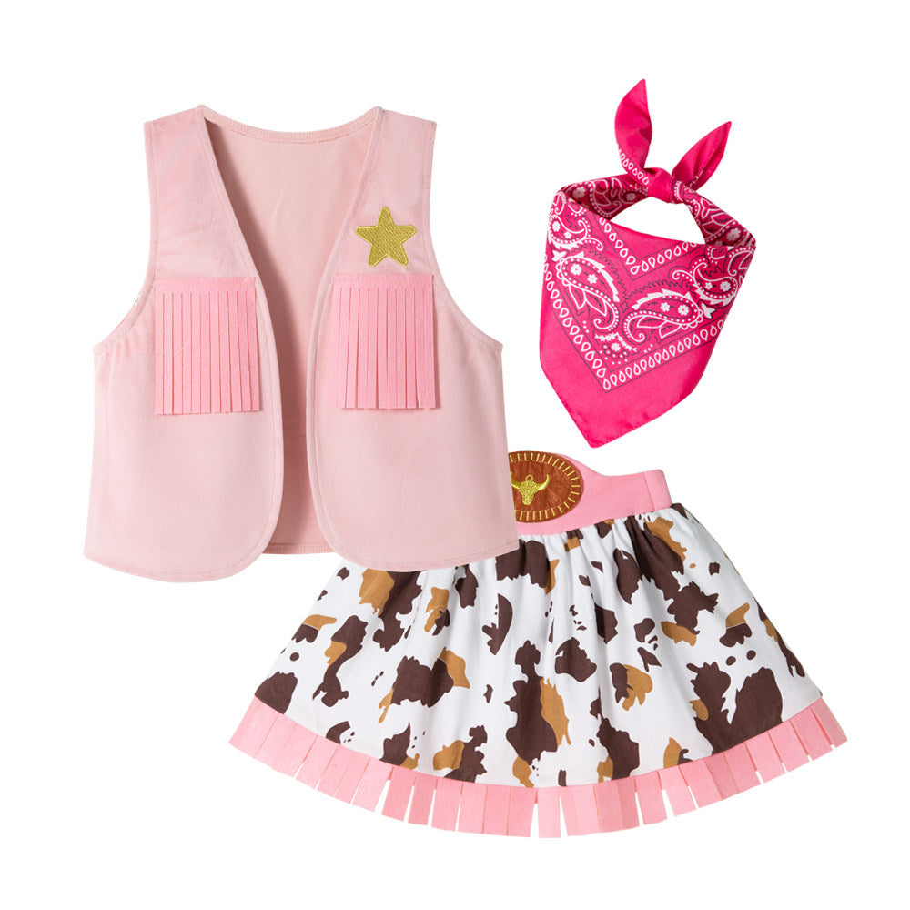 Pink Western Cowgirl Costume Set