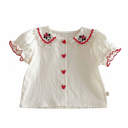 Minnie Mouse Girl's Denim Shorts Outfit Set