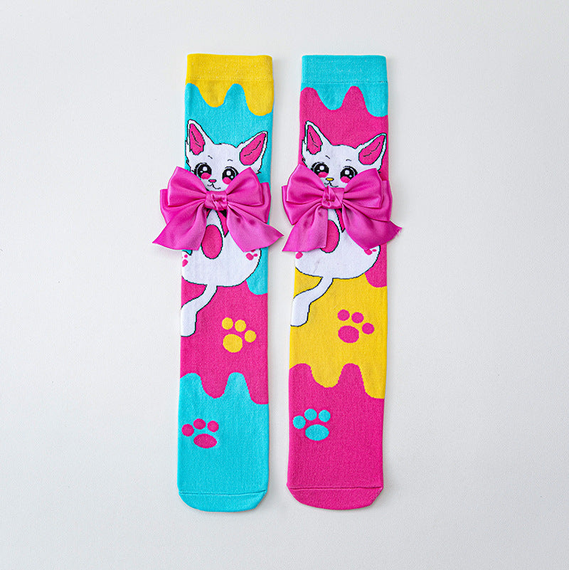 Girls' Vibrant Cute Cartoons Crazy Socks