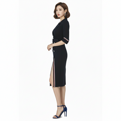 Chic Casual Wrap Midi Dress