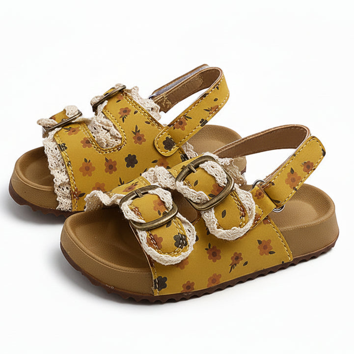 Floral Cork Sandals for Girl's