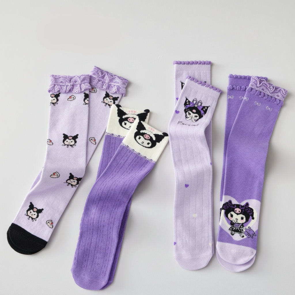 Adorable Kuromi Knee-High Ultra Soft Socks