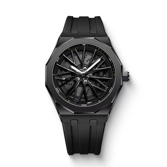 Men's Radial Caliper X Silicon Strap Quartz Analog Wristwatch