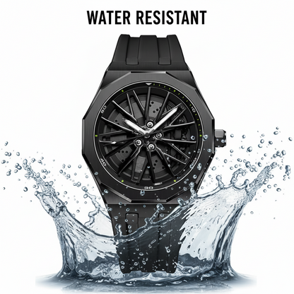 Men's Radial Caliper X Silicon Strap Quartz Analog Wristwatch