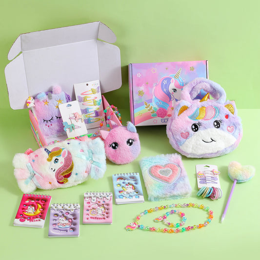 Children's Unicorn Stationery and Hairpins Gift Set Box