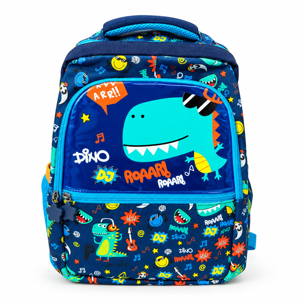 2-Piece Kids Funky Dinosaur Backpack & Duffel Bag Travel Set