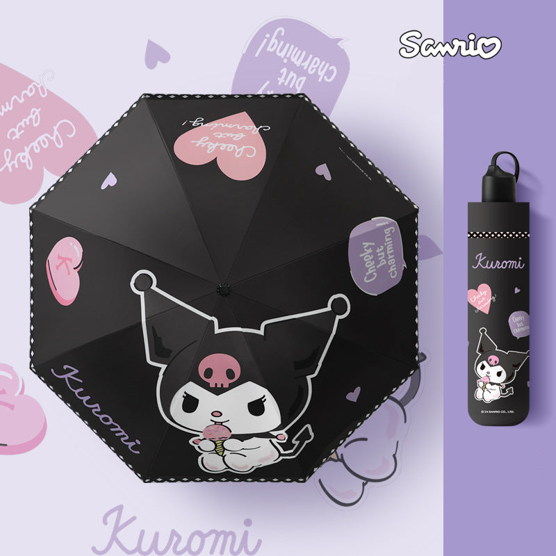 Kuromi  Automatic Compact 3-Fold Umbrella
