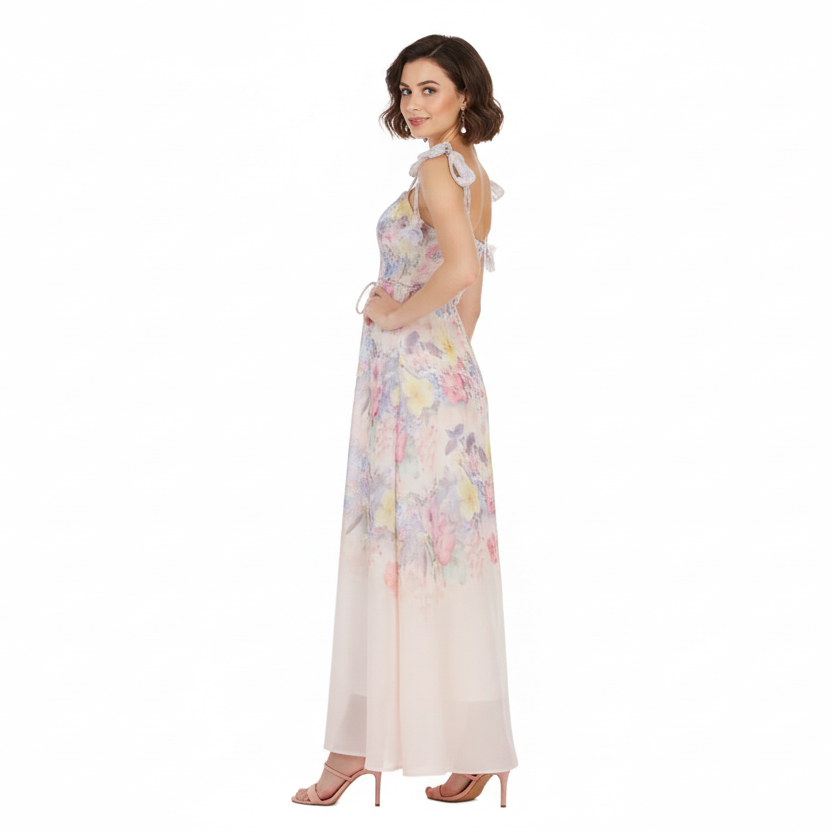 Fleura Embroidered Sweetheart Midi Dress