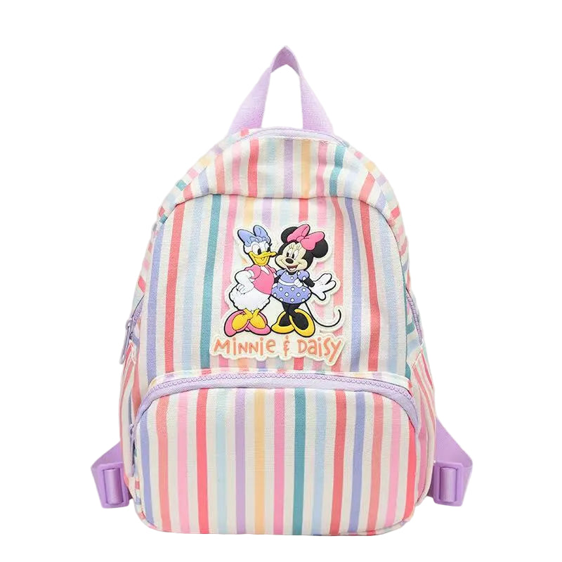 Minnie Mouse & Daisy Duck Pastel Striped Kids Backpack