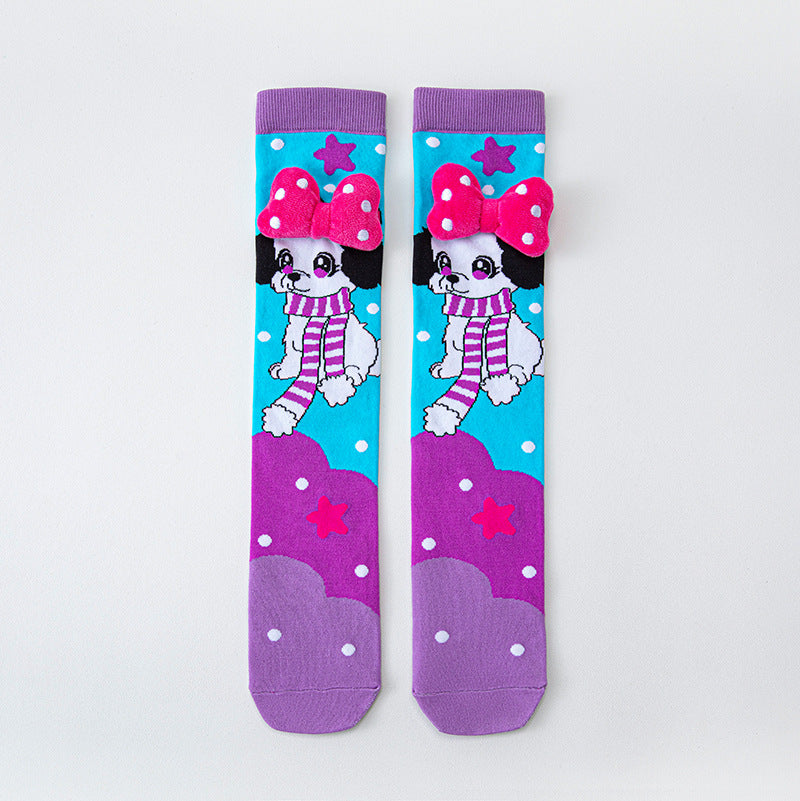 Girls' Vibrant Cute Cartoons Crazy Socks