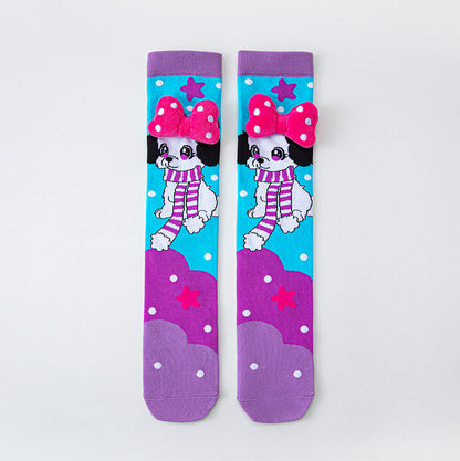 Girls' Vibrant Cute Cartoons Crazy Socks