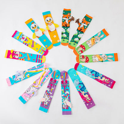 Children's 3D Cartoon Knee-High Crazy Socks