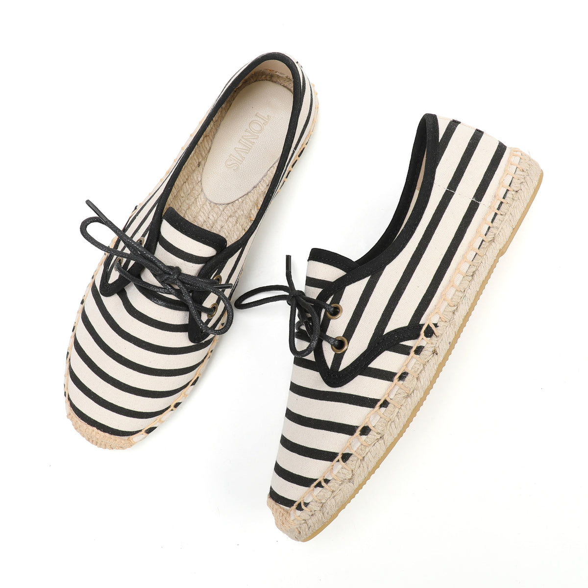 TONIVIS Women's Lace-Up Canvas Loafers