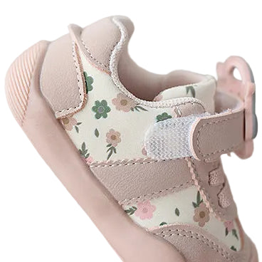 Girl's Secret Garden Soft-Soles First Step Sneakers - Pink