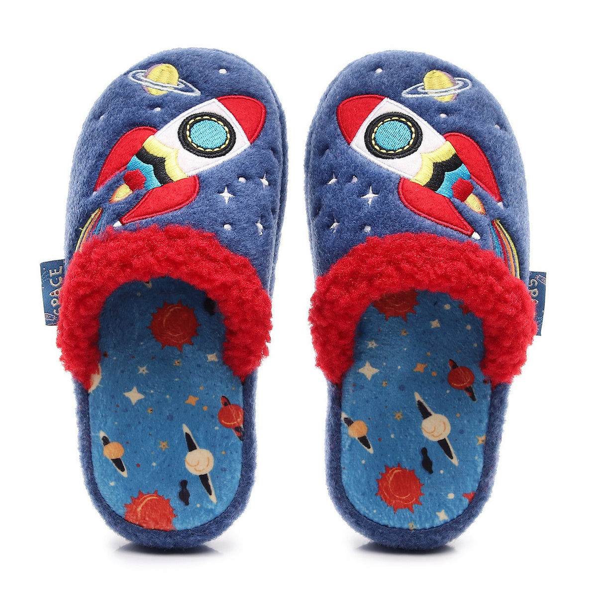 Kids Space Rocket Cozy Home Slippers