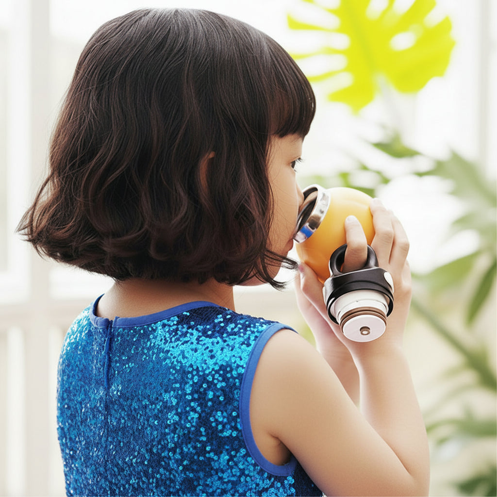 Kids Insulated Twist Free Water Bottle - Wood 400ml
