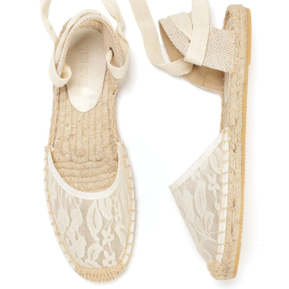 TONIVIS Women's Lace-Up Espadrille Sandals