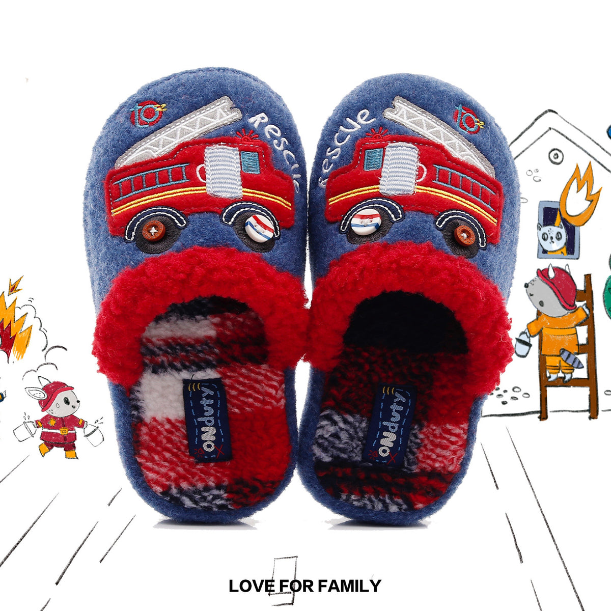Children's Firefighter Rescue Closed-Toe Home Slippers