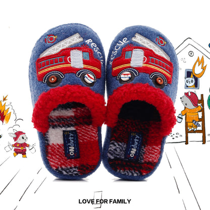 Children's Firefighter Rescue Closed-Toe Home Slippers