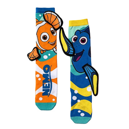 Nemo & Dory  Knee-High Mismatched 3D Crazy Socks