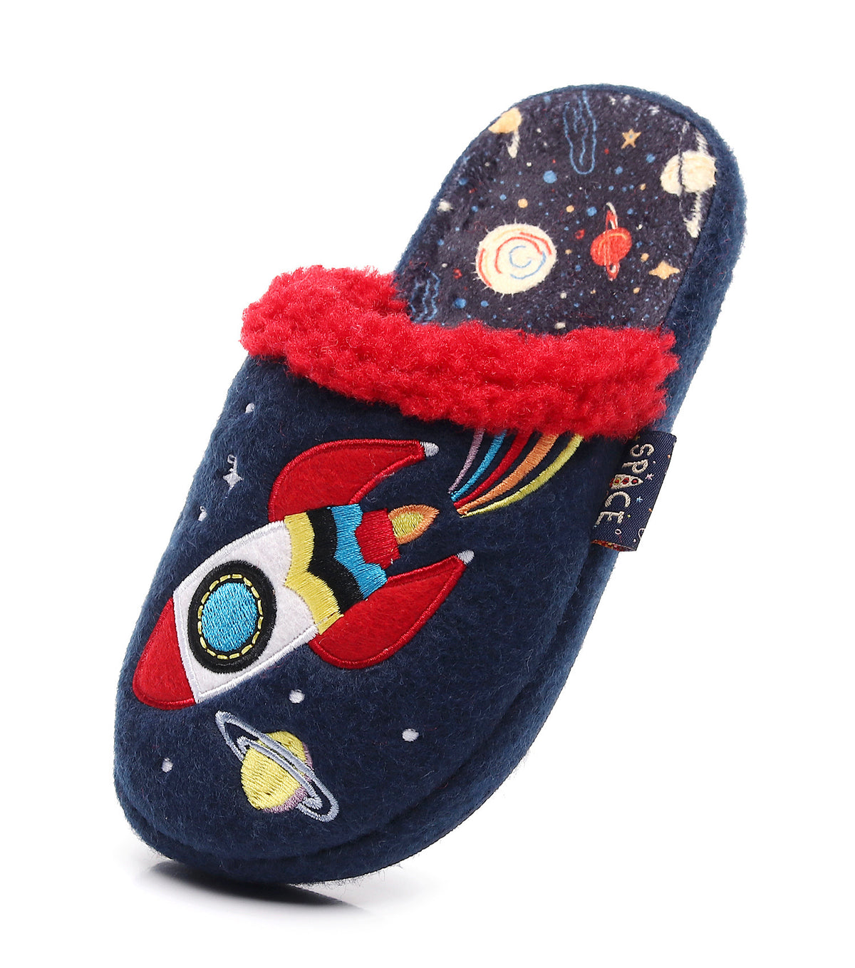 Kids Space Rocket Cozy Home Slippers