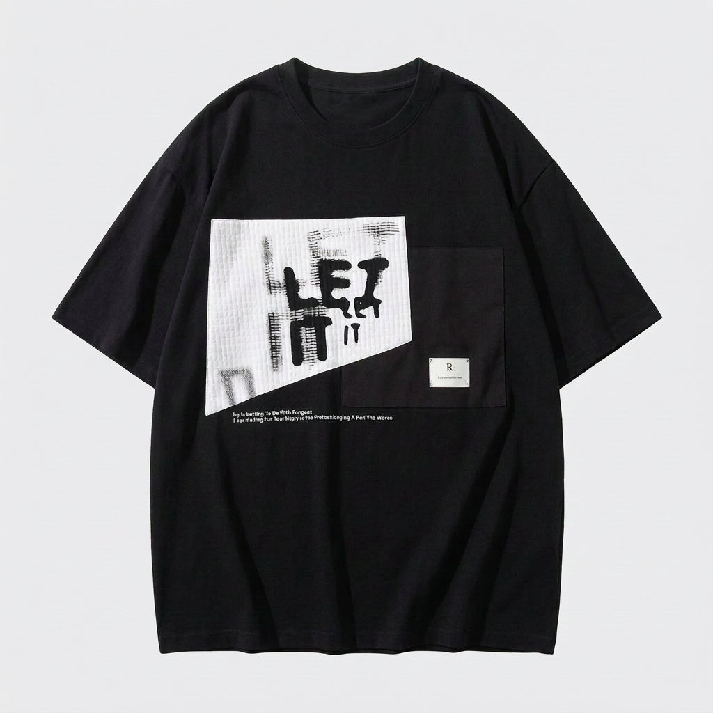Men's Trendy Patchwork Oversized Short-Sleeve T-Shirt
