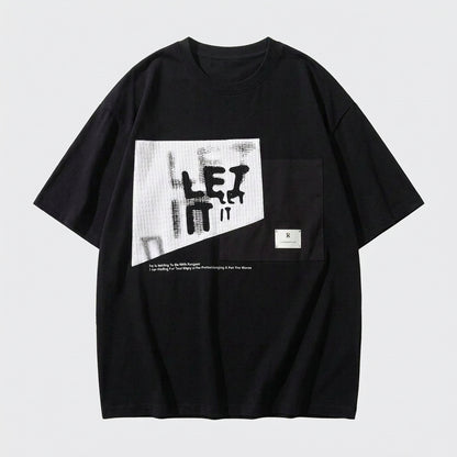 Men's Trendy Patchwork Oversized Short-Sleeve T-Shirt