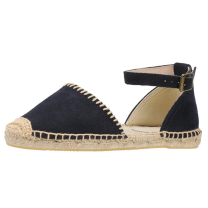 TONIVIS Women's Suede Leather Ankle Strap Espadrille Sandals