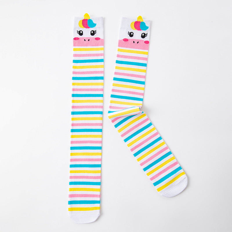 Girl's Adorable Animal Themed Over-The-Knee Crazy Socks