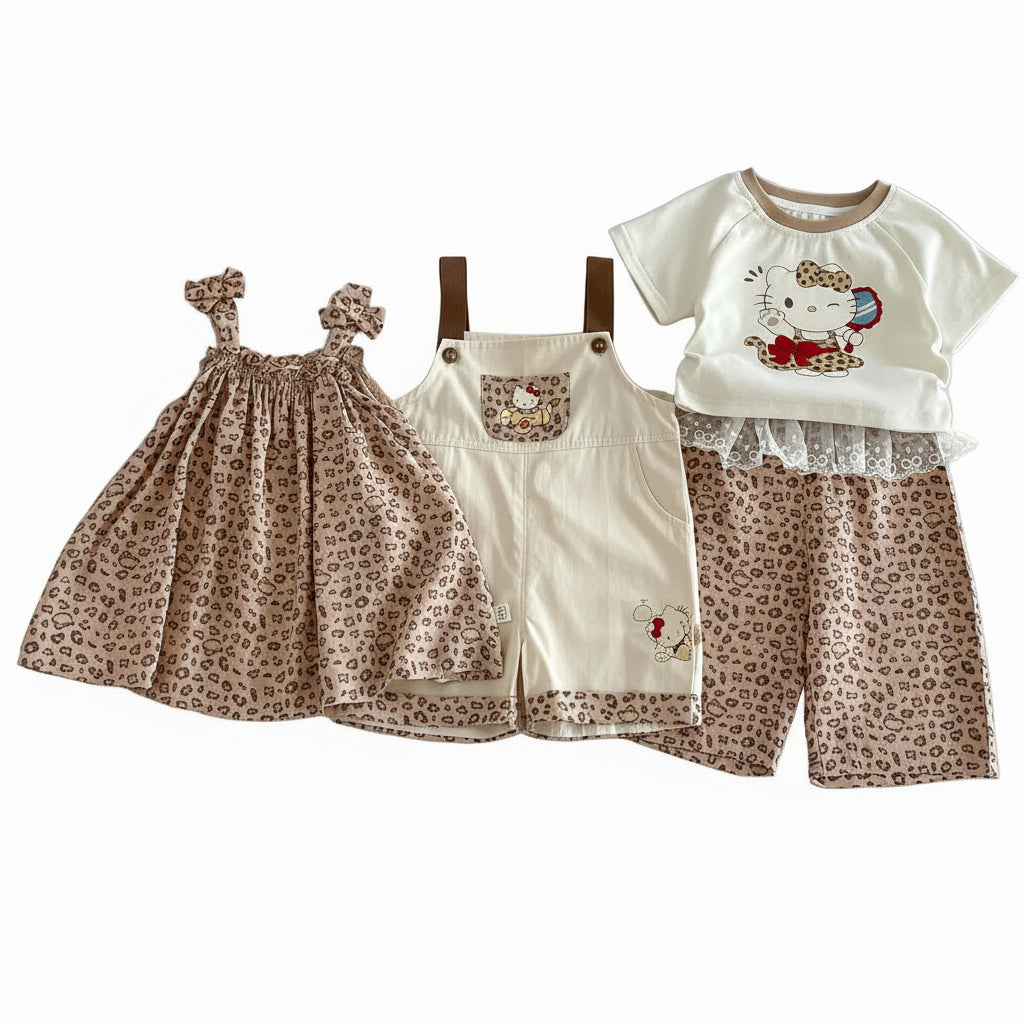 Girls' Safari Sweetheart 4-Piece Outfit Set