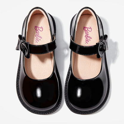 Barbie | Girl's Stylish Leather School Shoes - Heart