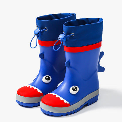 Kids Waterproof Cartoon Gumboots | Rain Boots with Splash-Proof Drawstring Cuff