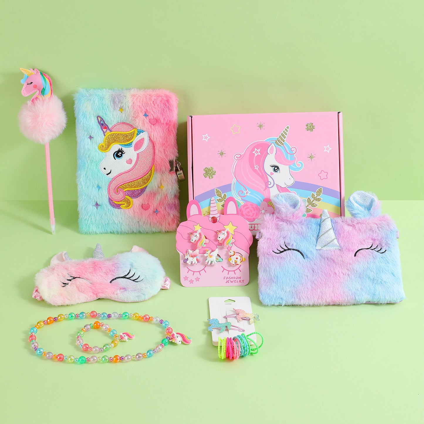 Children's Unicorn Stationery and Hairpins Gift Set Box