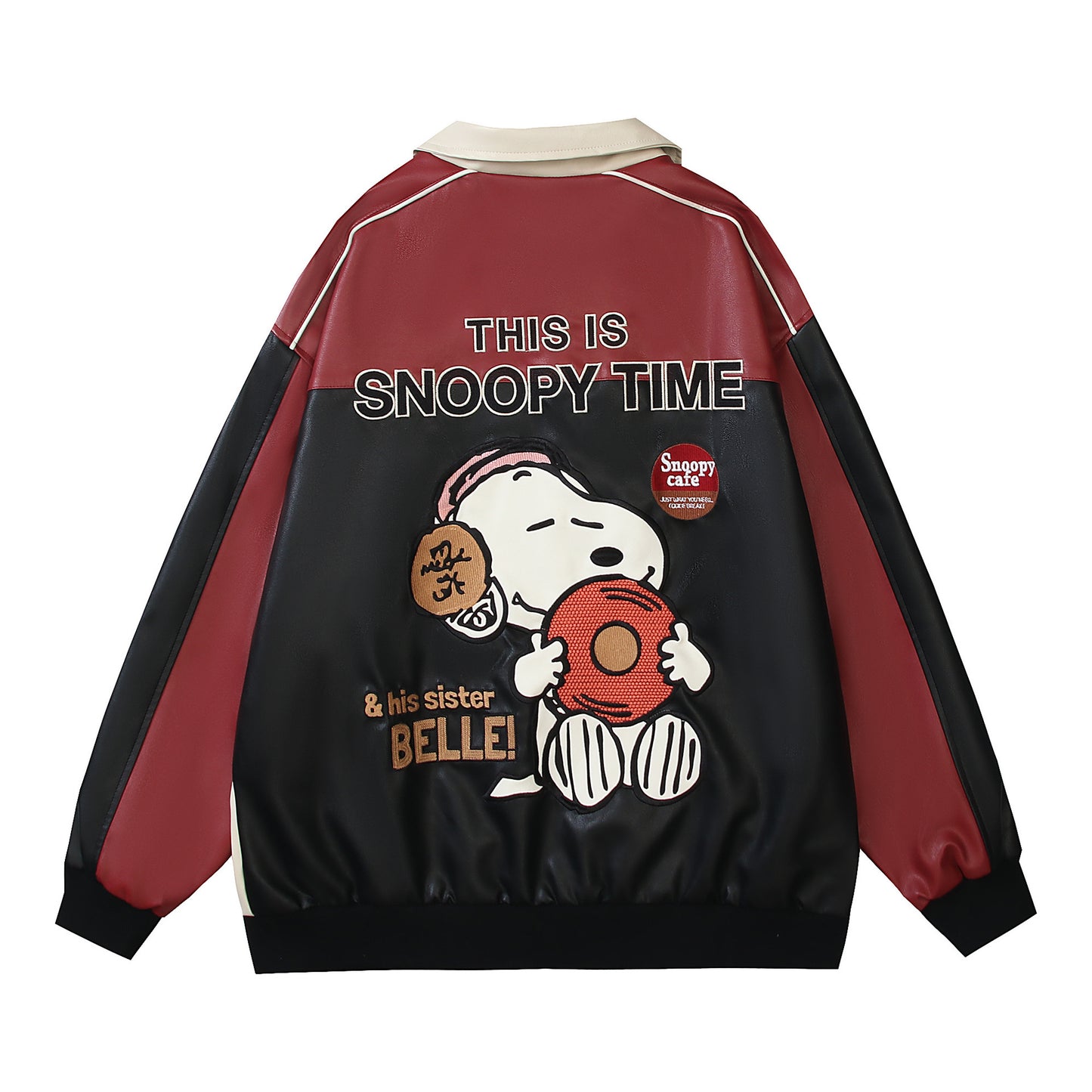 Snoopy "Sweetheart" PU Leather Racing Jacket
