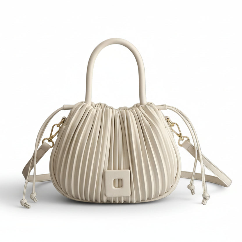 Pleated Bucket Crossbody Bag