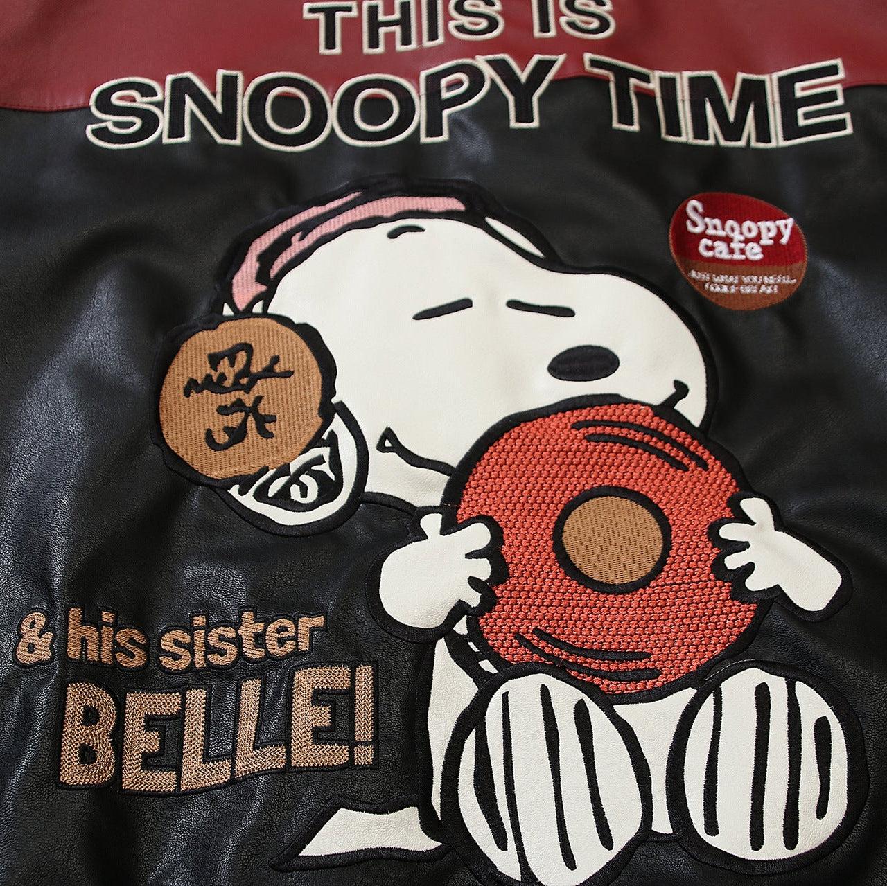 Snoopy "Sweetheart" PU Leather Racing Jacket