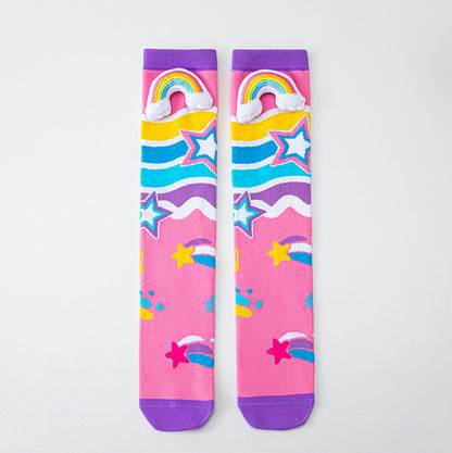 Girls' Cute 3D Cartoon Knee-High Crazy Socks
