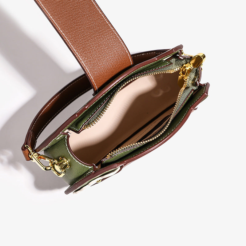 Vintage Floral Round Olive Crossbody