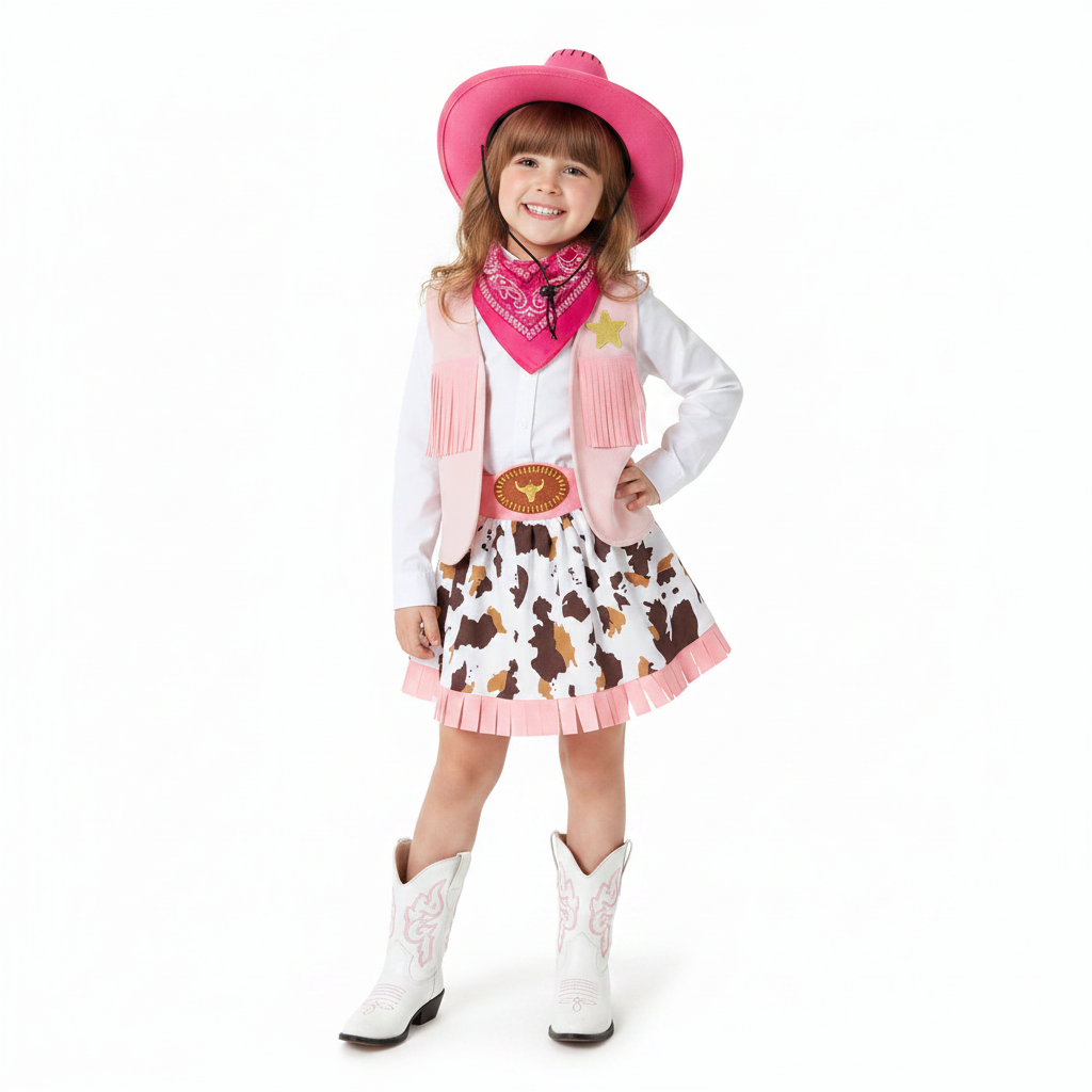 Pink Western Cowgirl Costume Set