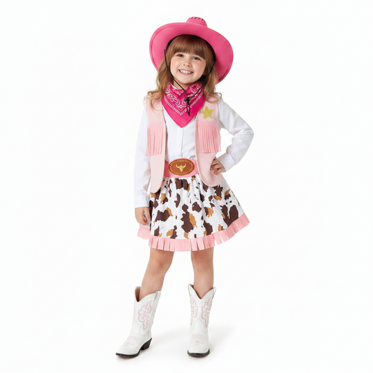 Pink Western Cowgirl Costume Set
