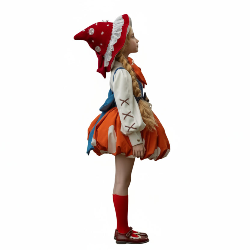 Girls Mushroom Dress Costume