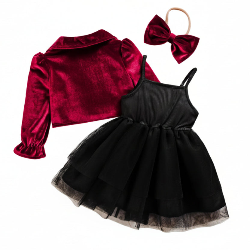 Girls Velvet Maisie 3Pcs Outfit | ZYLUS