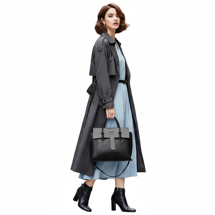 ZYLUS Buckle Classic Large Capacity Tote Bag / Handbag