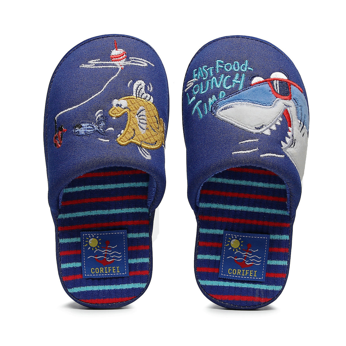 Children's Fin-tastic Fast Food Lunch Time Closed-Toe Home Slippers