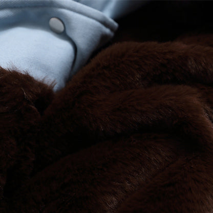 Corduroy Collar Puppy Paw Classic Jacket
